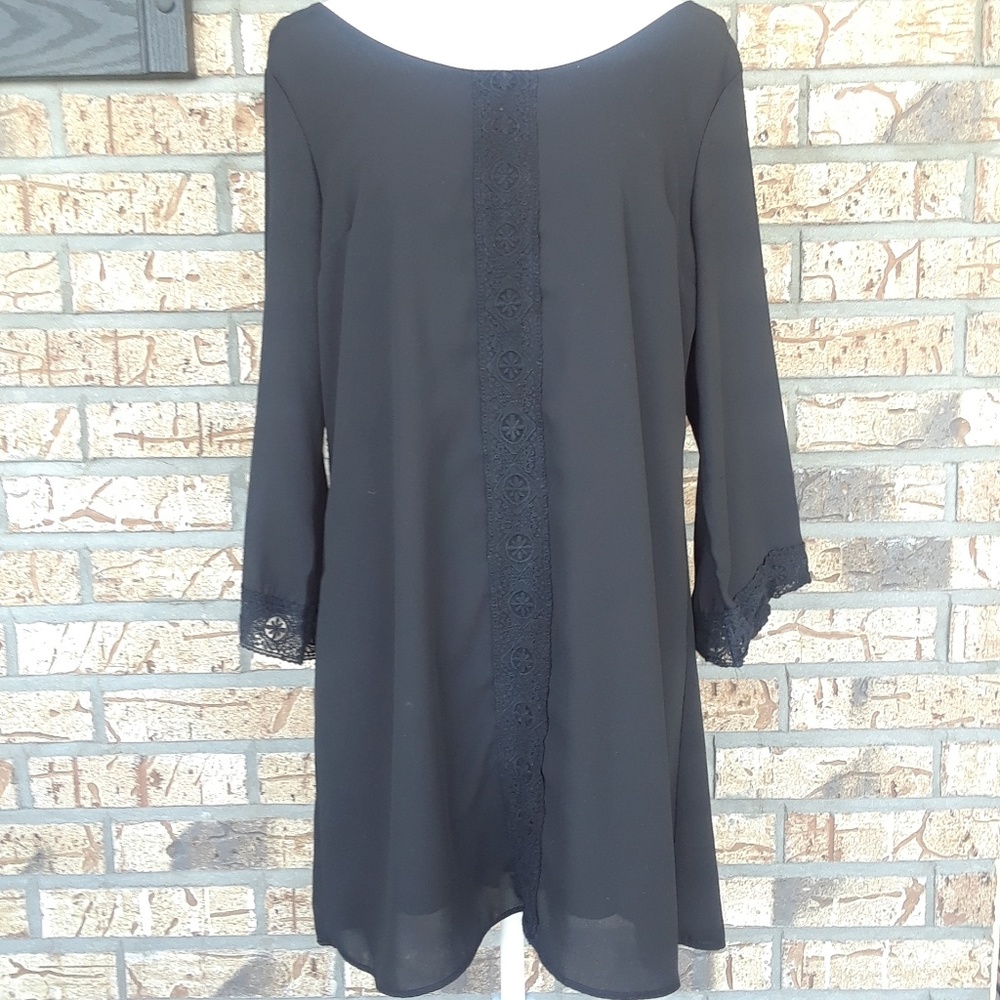 Ing Boho Black Open Back Dress